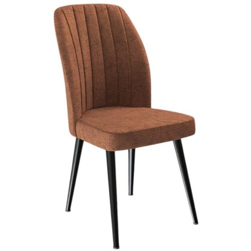 Hanah home set trpezarijskih stolica Platinum 4 kom, terakota tkanina Jerry, crne metalne noge Cene