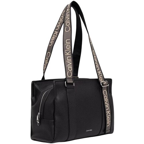 Calvin Klein Jeans Torbe WEBBING ADJ STRAP TOTE LV04F3644G Črna Slike
