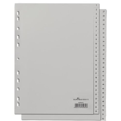 Durable Ločilni listi 1-52 sivi (6504), (20382453) Cene