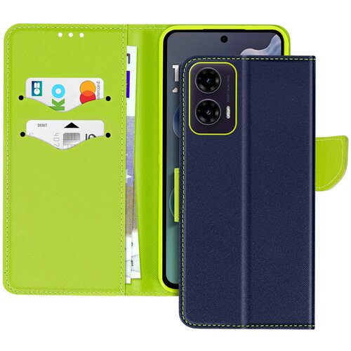 AVIZAR ohi&scaron;je za motorola moto G35 wallet leather saffiano fancy, modra noč, (5000010424) Cene