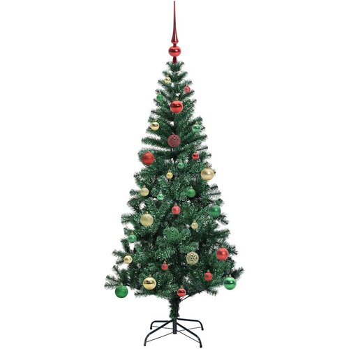  Umjetno predsvijetljeno božićno drvce Zelena 150 cm PVC i metal Slike