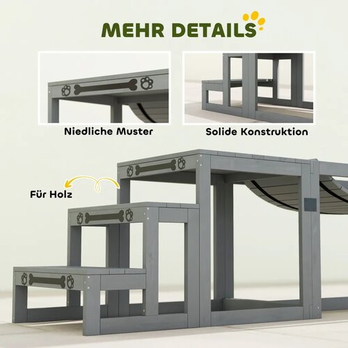  Set za agility za pse 3-dijelni set opreme za agility s mostom stepenicama platformom jelovim drvom 117 x 50 x 56 cm siva Slike