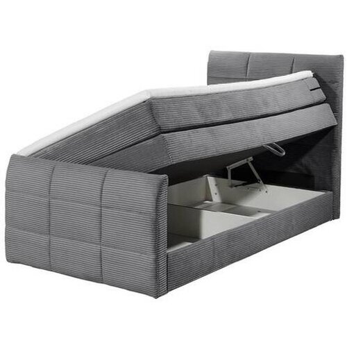 MID.YOU POSTELJA BOXSPRING x , tekstil, leseni material temno siva Slike