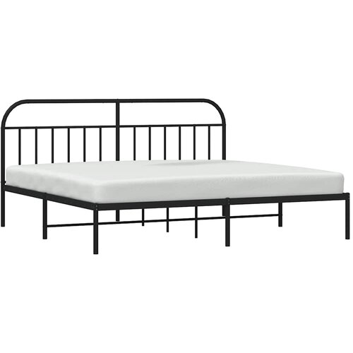  Metalni okvir za krevet s uzglavljem crni 193x203 cm Slike