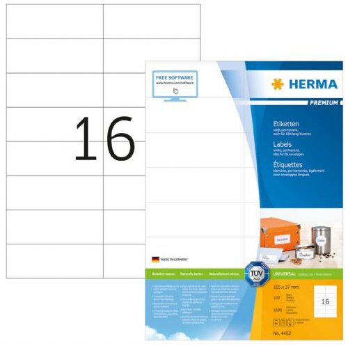 Herma etikete 105X37 A4/16 1/100 bela ( 02H4462 ) Slike