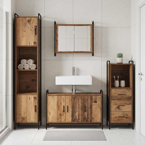  Set ormarića za kupaonicu 3 kom. Staro drvo 40 x 36 x 109,5 cm Cijene