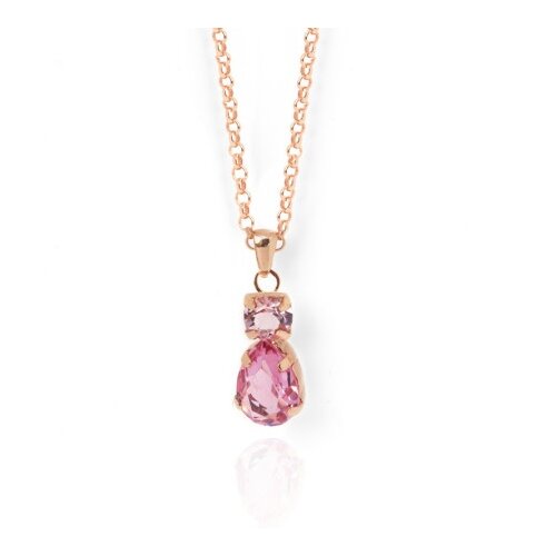 Victoria Cruz transparent rose gold rose lančić sa swarovski roze kristalom ( a3628-4sg ) Slike