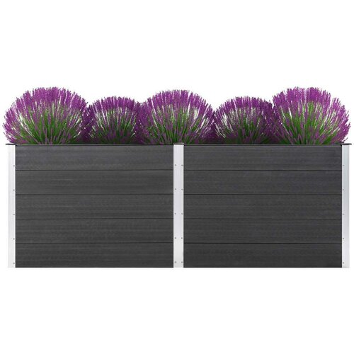  Visoka greda 250x100x91 cm WPC siva Slike