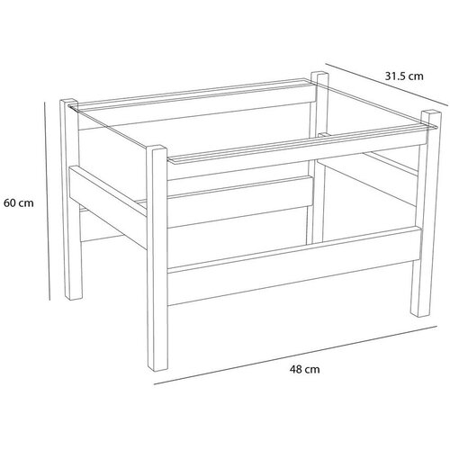 H&amp;uuml;bsch Stolić za kavu sa staklenom pločom stola u prirodnoj boji 52x66 cm Ledge &amp;ndash; Slike