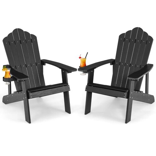  2 x vrni stol Adirondack, črne barve Slike