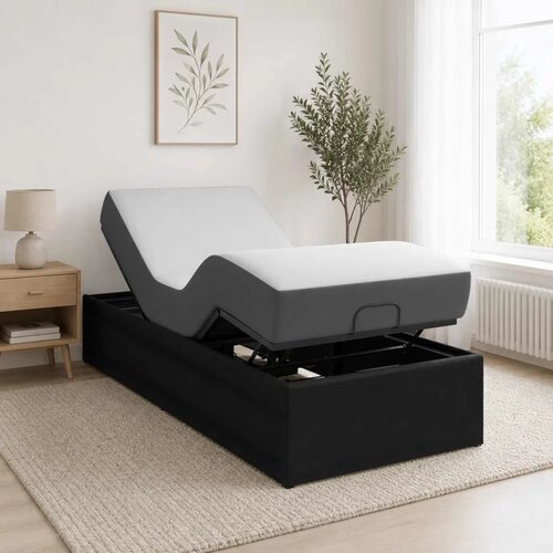  Električni podesivi okvir kreveta Crna 200 x 80 x 33 5 cm Čelik - Crna 80 x 200 cm Slike