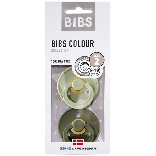 Bibs tolažilna duda - lateks Colour z okroglim cucljem 0-6 m 2/1 hunter green/sage Cene