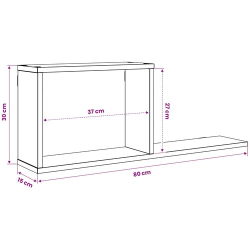  Plutajuće police Betonska siva 80 x 15 x 30 cm Slike