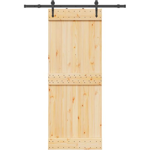 vidaXL Drsna vrata s kompletom vodil 80x210 cm trdna borovina Cene