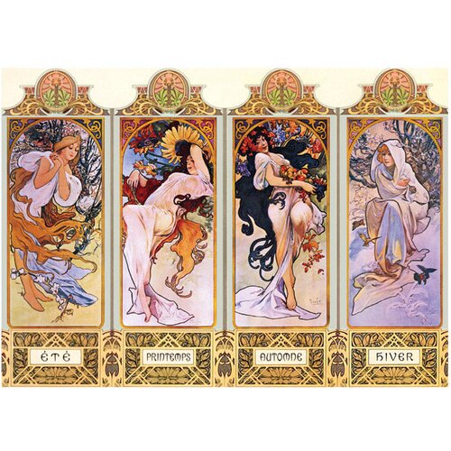  1000 KOM TUBA ART.1 ALFONS MUCHA &amp;quot;FOUR SEASONS&amp;quot; INTERDRUK Slike