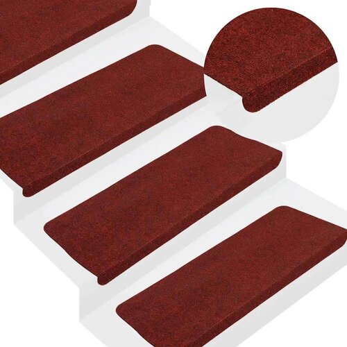 VidaXL Samoljepljivi otirači za stepenice 30 kom crveni 65x24,5x3,5 cm Slike