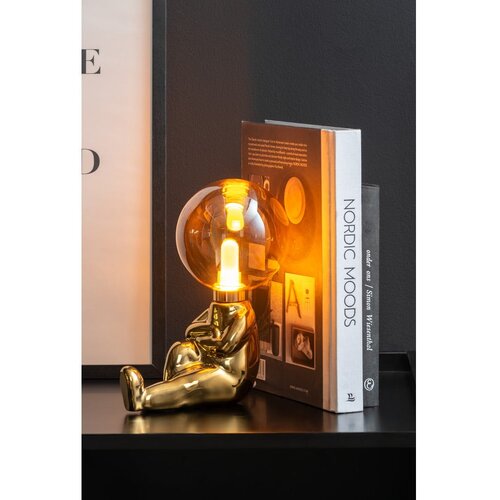 Leitmotiv LED zatemnitvena namizna svetilka v zlati barvi s steklenim senčilom (vi&amp;scaron;ina 22,5 cm) Joey &amp;ndash; Slike