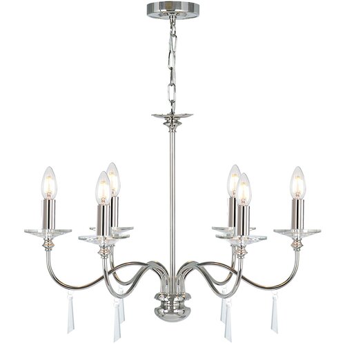 Elstead Lighting Elstead Finsbury Park 6-kraki lestenec s poliranim nikljem - senčniki niso vključeni, E14, (22098290) Cene