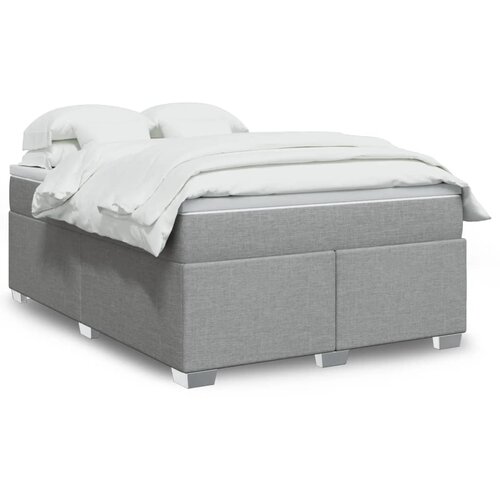  Krevet box spring s madracem svjetlosivi 140x200 cm od tkanine Cijene
