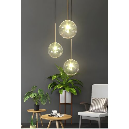 Toolight Stropna viseća svjetiljka staklena kugla 15cm APP1680-1CP Slike