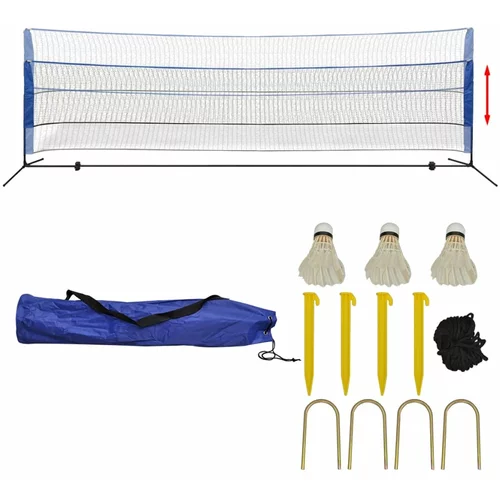 vidaXL Set za Badminton s Mrežom i Lopticama 500x155 cm