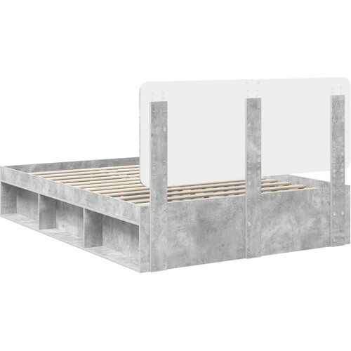  Krevetna konstrukcija Beton 140 x 190 cm Čvrsto borovo drvo Slike