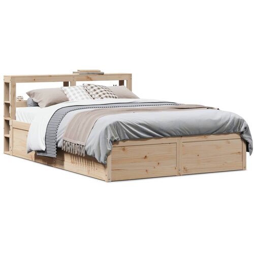 vidaXL Okvir kreveta s uzglavljem 140 x 190 cm od masivne borovine Cene