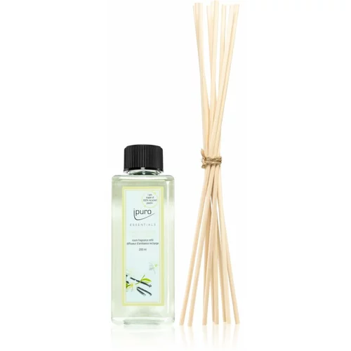 IPURO Essentials Soft Vanilla nadomestno polnilo za aroma difuzor + nadomestne paličice za aroma difuzorje 200 ml