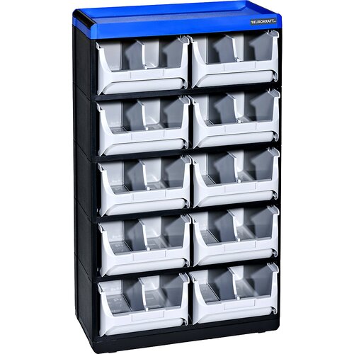 eurokraft pro Skladišče za majhne dele VARIOPLUS PRO, VxŠxG 525 x 300 x 165 mm, 10 predalov, 10 ločilnih nastavkov Cene