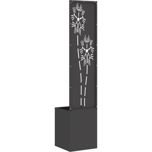 VidaXL Vrtni Sadič s Dekorativnom Pločom Crna 32 x 140 cm Slike