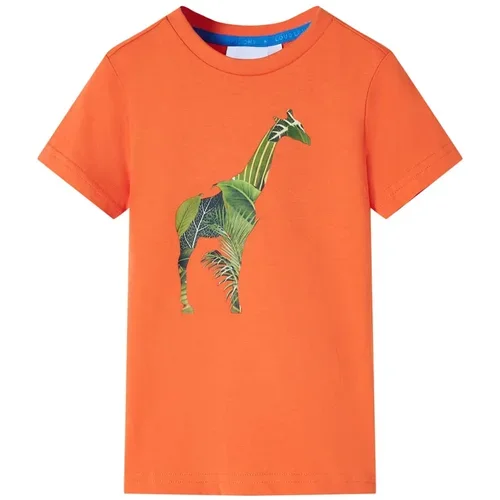 vidaXL Otroška majica s kratkimi rokavi živo oranžna 116