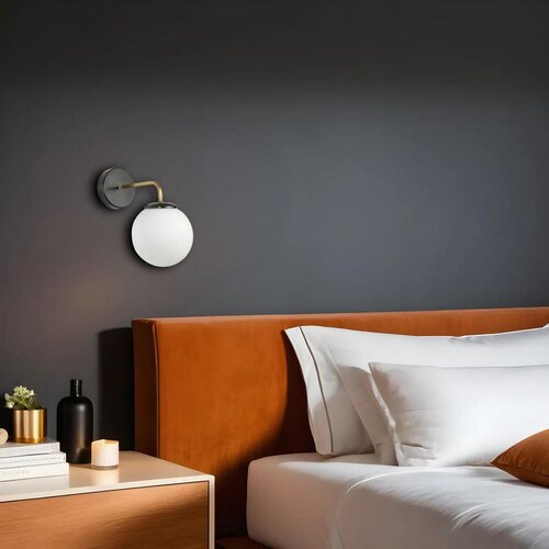 Opviq pablo siyah beyaz Camlı aplik blackfumegold wall lamp Cene