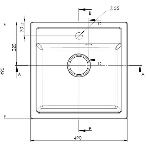 Sandonna SUDOPERA EMMA SIVA 490x490/190 mm Slike
