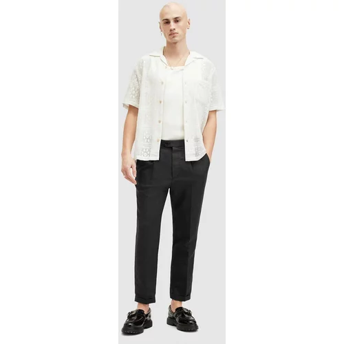 AllSaints Lanene hlače CROSS TALLIS TROUSER boja: crna, chinos kroj, M006TA