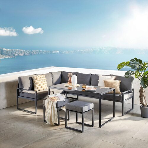 Ambia Garden jedilna lounge garnitura tkanina jeklo Cene
