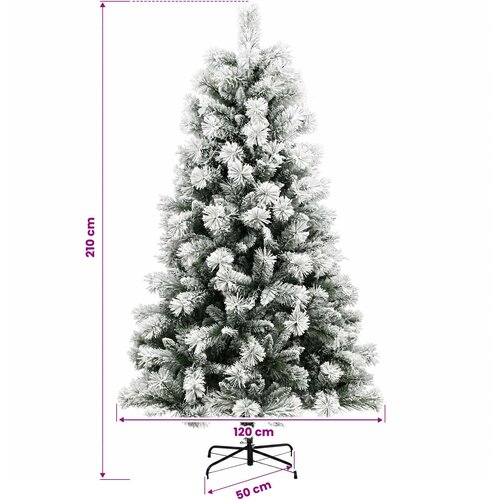  Umjetno božićno drvce s nogom 210 cm PVC i metal Slike