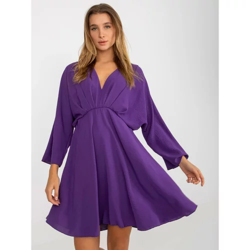Fashion Hunters Dark purple airy dress with a neckline from Zayn