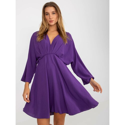Fashion Hunters Dark purple airy dress with neckline by Zayn Slike