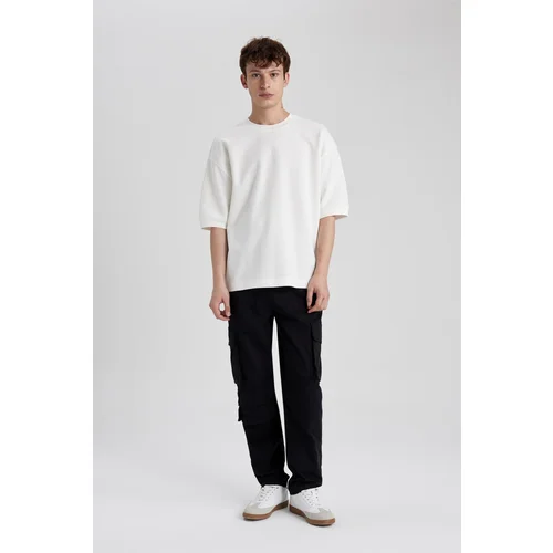 Defacto Relax Fit Cargo Pocket Straight Leg Gabardine Trousers