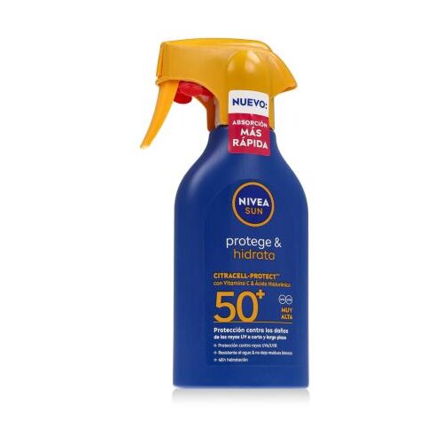 Nivea Sun Protect &amp;amp; Moisture Spray SPF50+ vodoodporna za&amp;scaron;čita pred soncem za telo za vse tipe kože 270 ml Slike