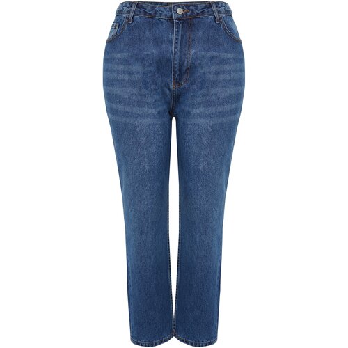 Trendyol Curve Blue High Waist Mom Fit Jeans Slike