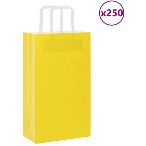 Papirnate vrećice 250 kom s ručkama žute 21x11x36 cm Cijene