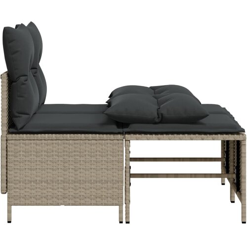  4-dijelni set vrtnih sofa s jastucima svijetlosivi poliratan Slike
