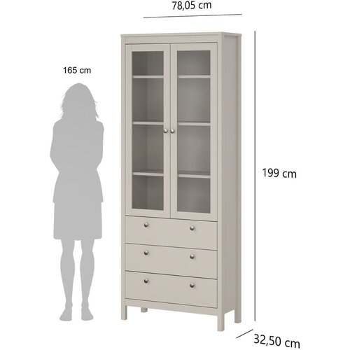 Tvilum sivo-bež vitrina 78x199x33 cm madrid &amp;ndash; Slike