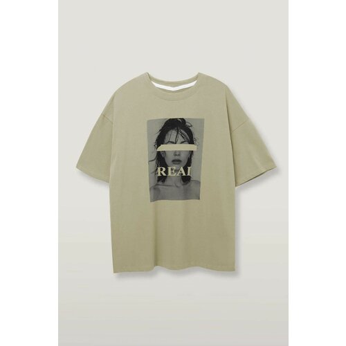 Madmext T-Shirt - Beige - Oversize Slike