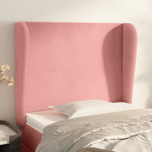  Uzglavlje s u&scaron;ima ružičasto 93x23x118/128 cm bar&scaron;unasto Cijene