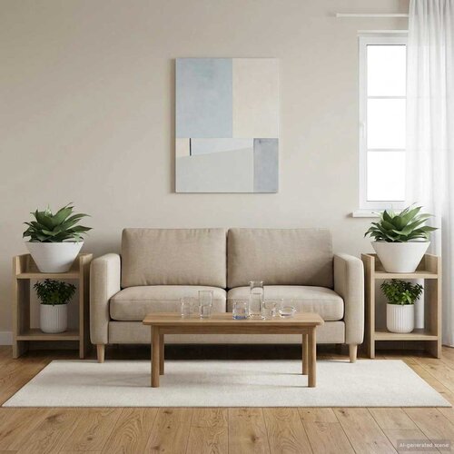  Stalak za biljke s policom 2 pcs Sonoma hrast 30 x 30 x 40 cm Cene