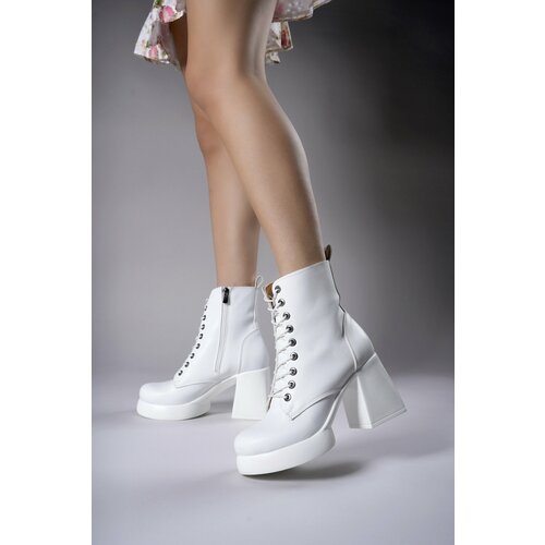 Riccon Iselora Women's Heeled Boots 0012475 White Skin Slike