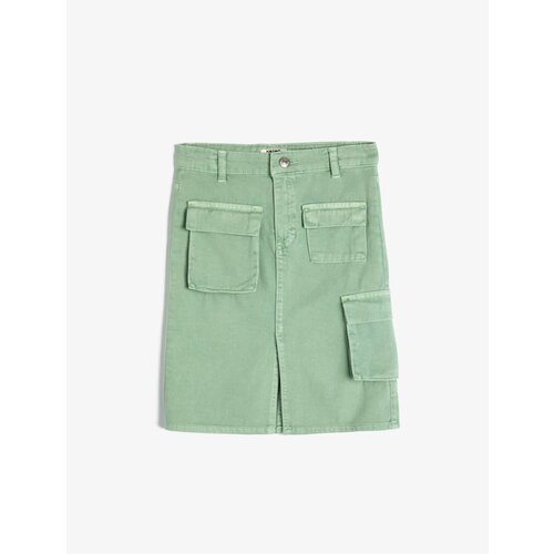 Koton Cargo Denim Skirt Covered Pocket Detail Cotton Slike