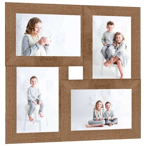 VidaXL Foto okvir za 4x(10x15 cm) fotografije svetlo rjav MDF Slike